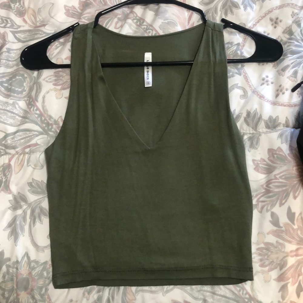 Olive Green Crop Top